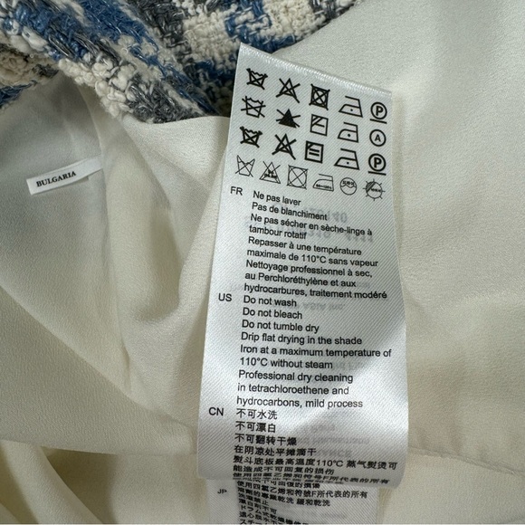 Sandro | Blue Short Houndstooth Tweed Skirt | Size 0/XS - Picture 11 of 13